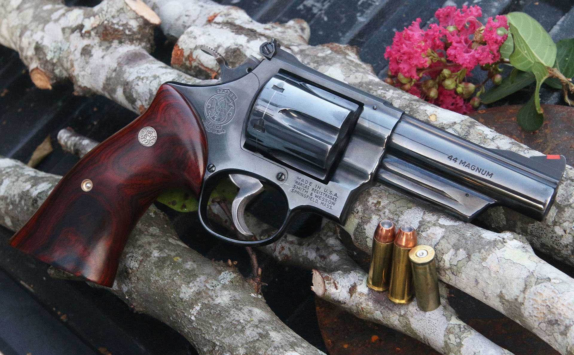 The author's Smith & Wesson Model 29-2, chambered in .44 Mag., with a set of Culina Mexican cocobolo grips installed.