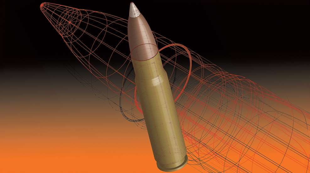 .358 Winchester rifle cartridge drawing rendering computer art