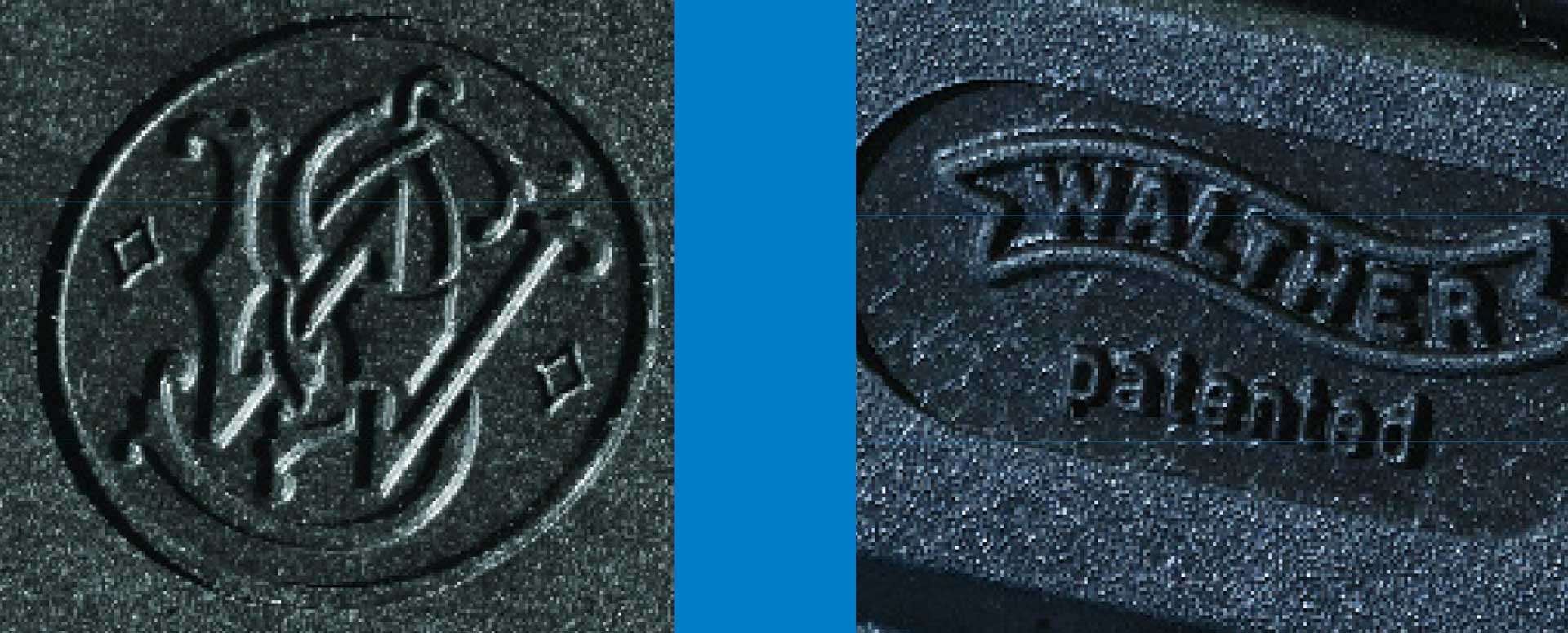 black logo plastic polymer stamp blue line divider two square dark images