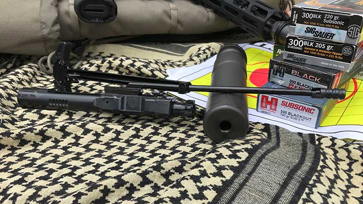 The long-stroke piston operating rod is connected directly to the bolt carrier group of the PWS AR.