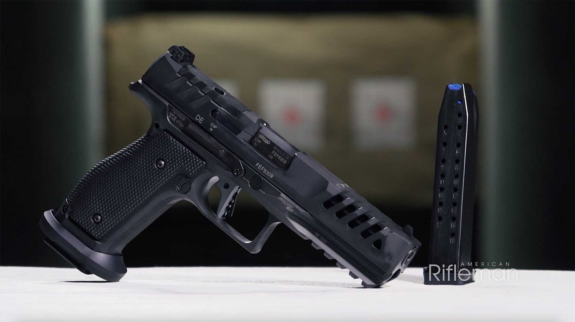 Right side of the Walther Arms PDP Match Steel Frame pistol.