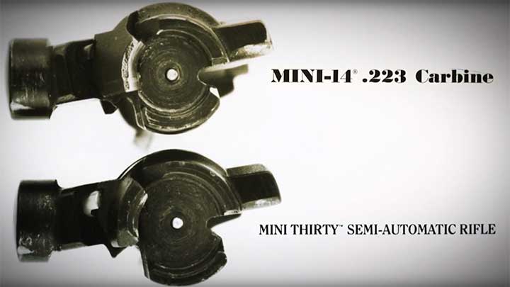 The Mini Thirty bolt face compared to the Mini-14.