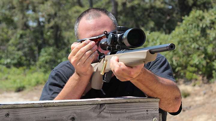 Shooting the Remington Model 783 Heavy Barrel off a barricade.