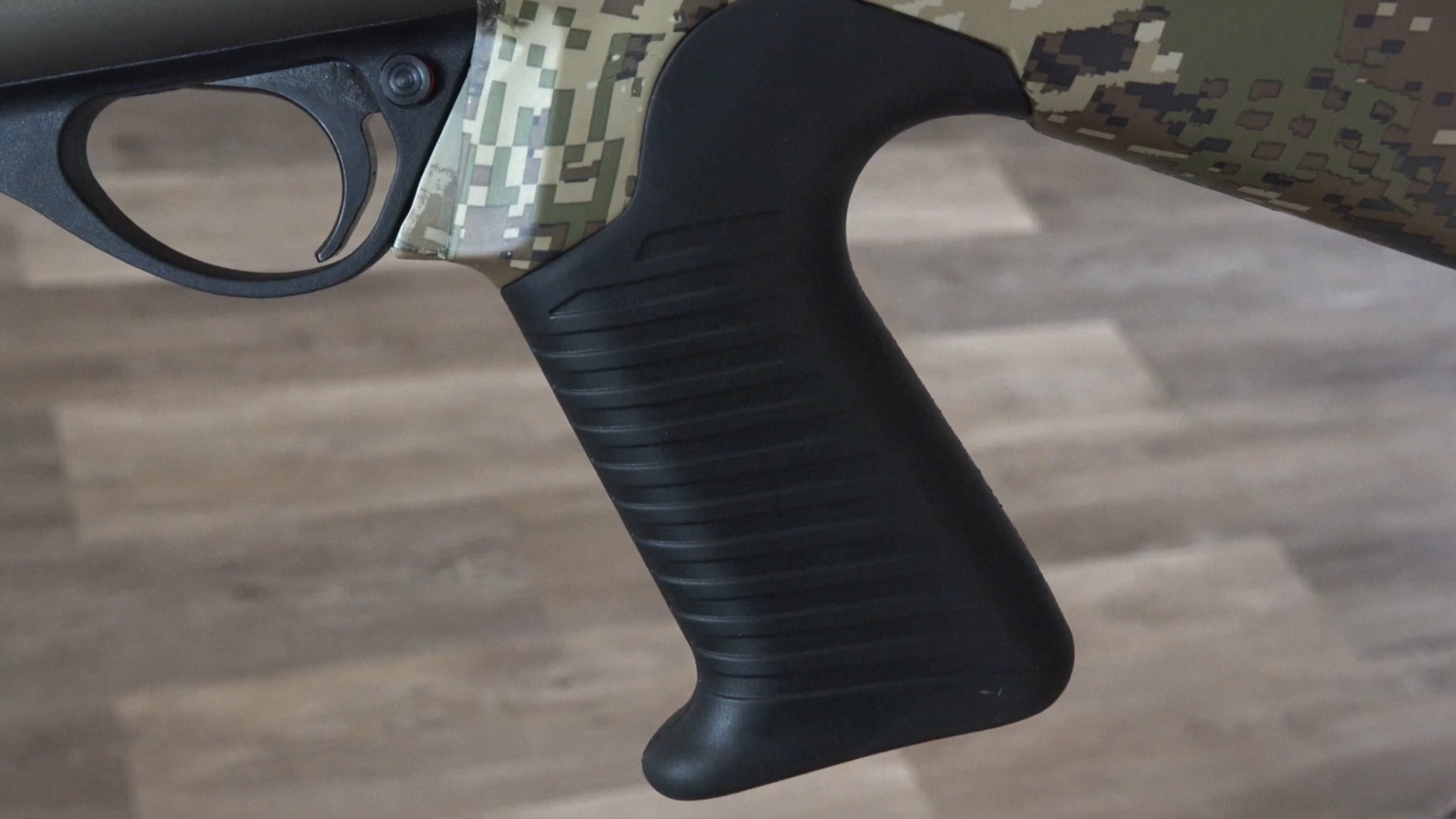 shotgun black plastic grip trigger camouflage