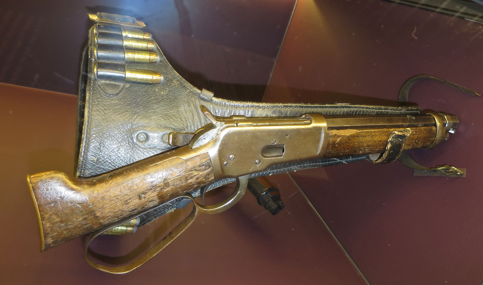 One of the two “teardrop” lever-action Mare’s Legs used in the “Wanted Dead or Alive” TV series. This gun is now on display at the Autry Museum of the American West (theautry.org) in Los Angeles, Calif.