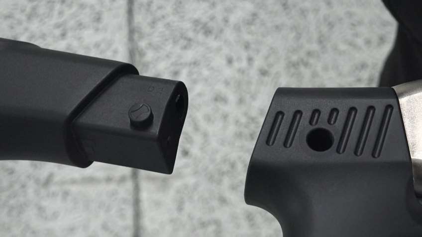 black plastic gunstock parts inset lines