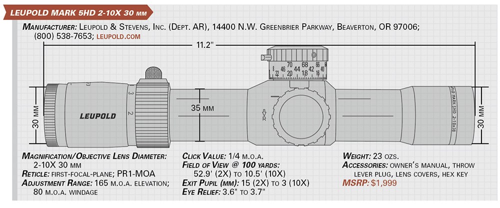 Leupold’s 2-10X Mark 5HD specs