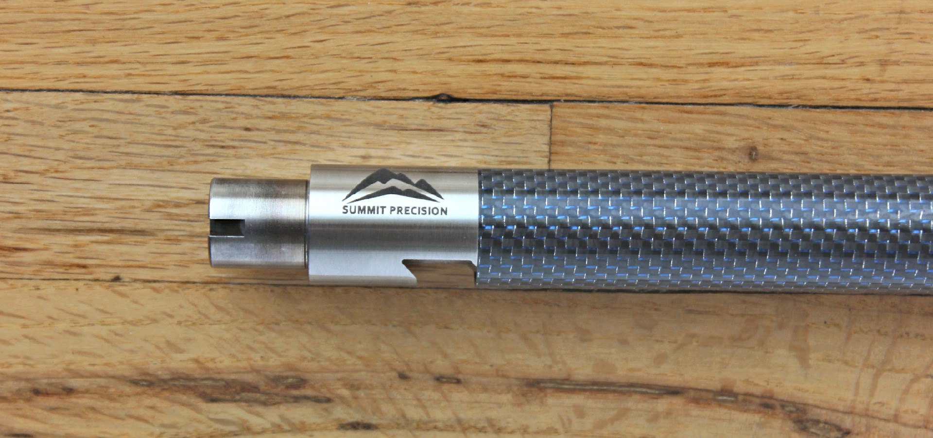 Summit Precision barrel blue/black carbon fiber with stainless steel chamber