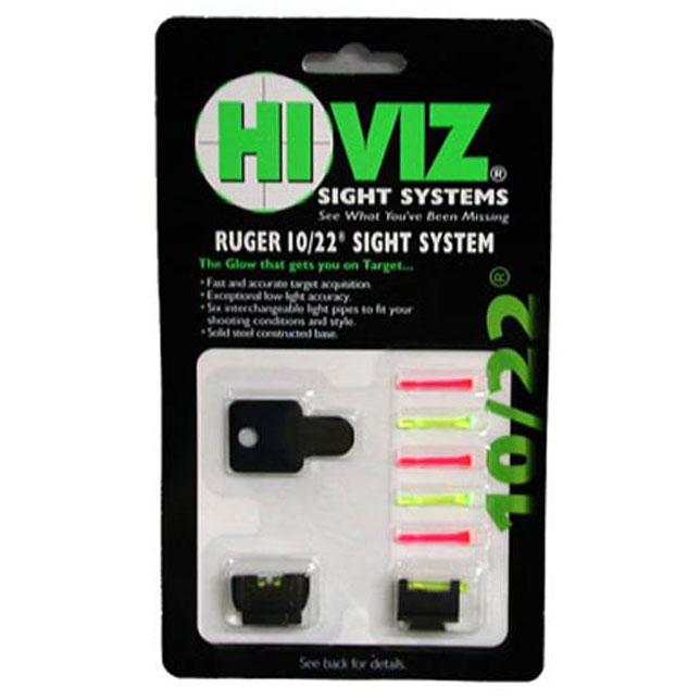 HiViz Fiber Optic Front & Rear Sight Set