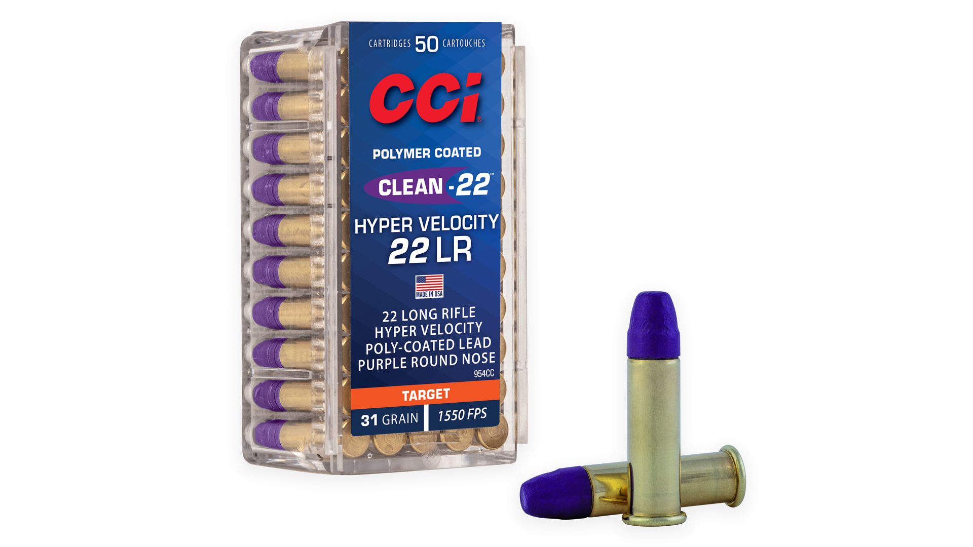 CCI Clean-22 Hyper Velocity ammunition 22 LR blue tip bullets new product announcement SHOT Show 2023