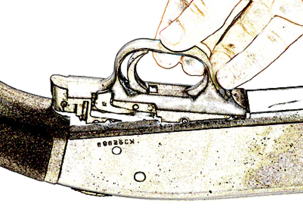 drawing gun parts shotgun disassembly hand cartoonized