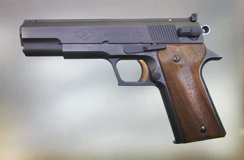 Arminex Trifire pistol left side shown.